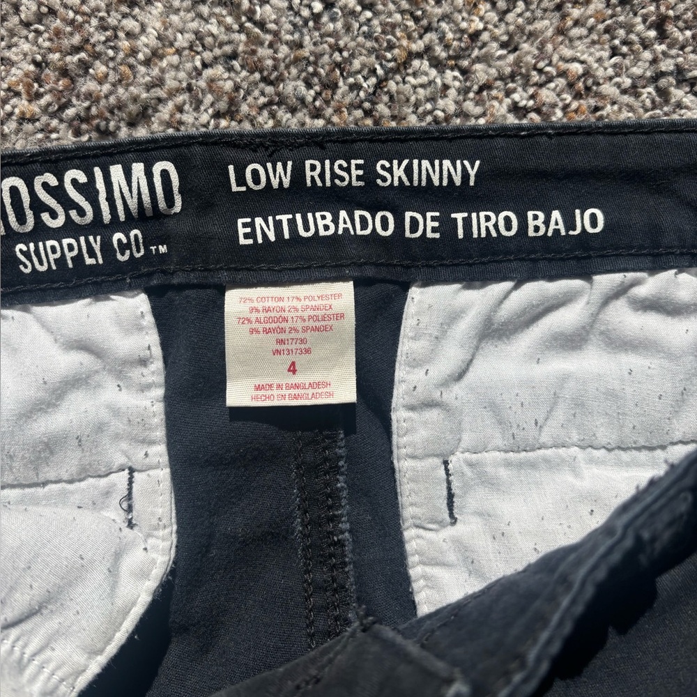 Mossimo Supply Co. Low Rise Skinny Black Pants size 4 denim jeans - Picture 4 of 6